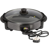 30cm Multi-Function Electric Cooker Pan with Lid – Non-Stick Aluminium, Adjustable Thermostat & Detachable Cable